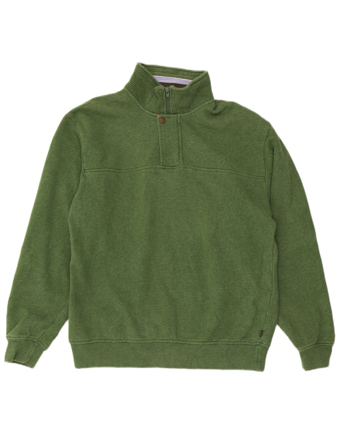 Suéter masculino Orvis com zíper 1/4 de ajuste regular, moletom verde médio de algodão