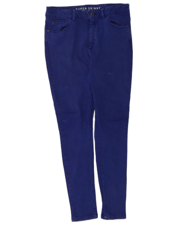 Calça jeans feminina Marks & Spencer super skinny UK 12 médio W30 L28 azul algodão