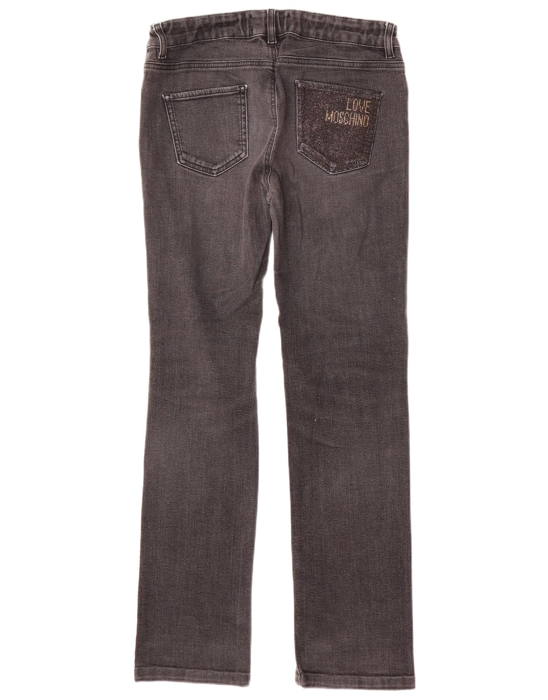 Jeans retos femininos MOSCHINO W30 L31 algodão preto