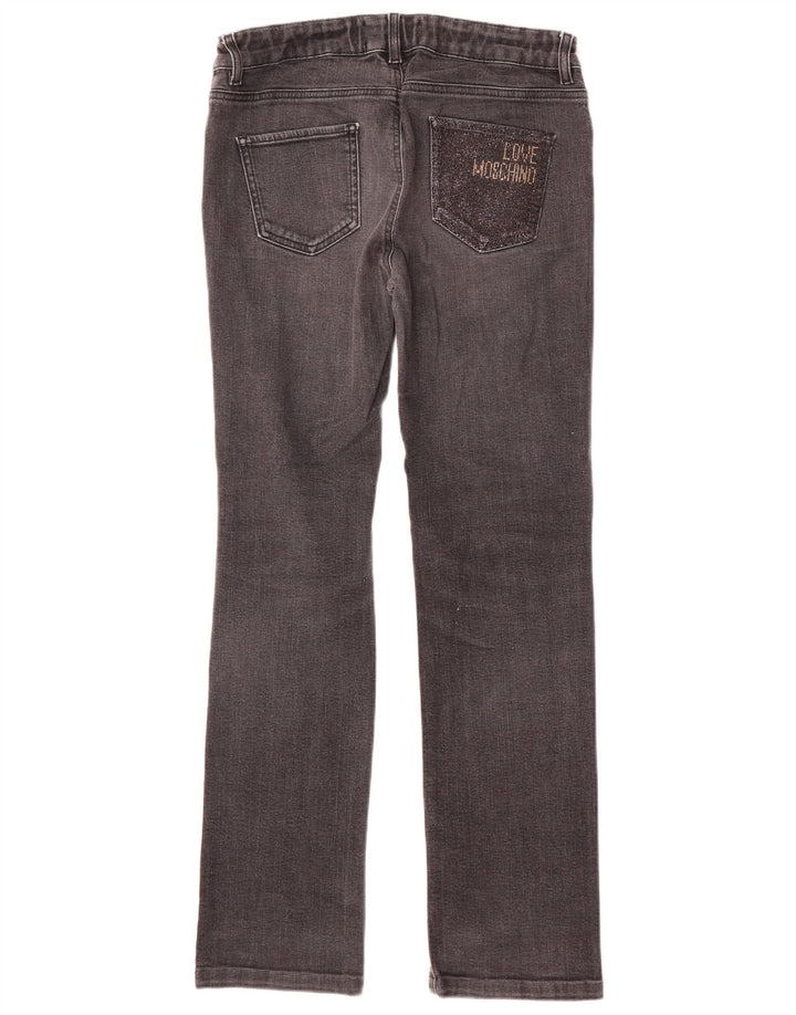 Jeans retos femininos MOSCHINO W30 L31 algodão preto