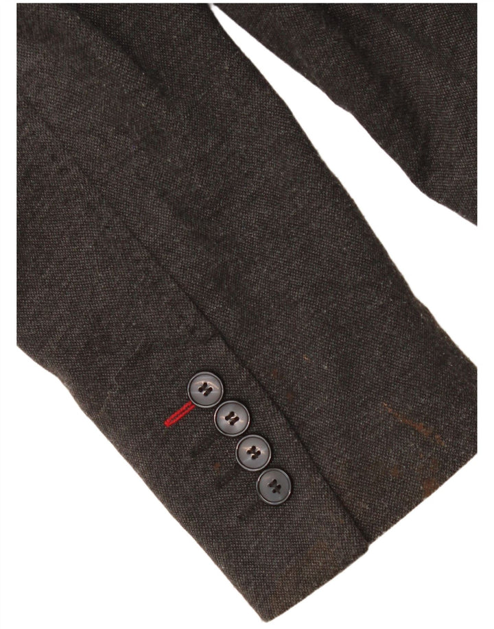 Jaqueta blazer masculina Zara com 2 botões EU 48 poliéster cinza médio