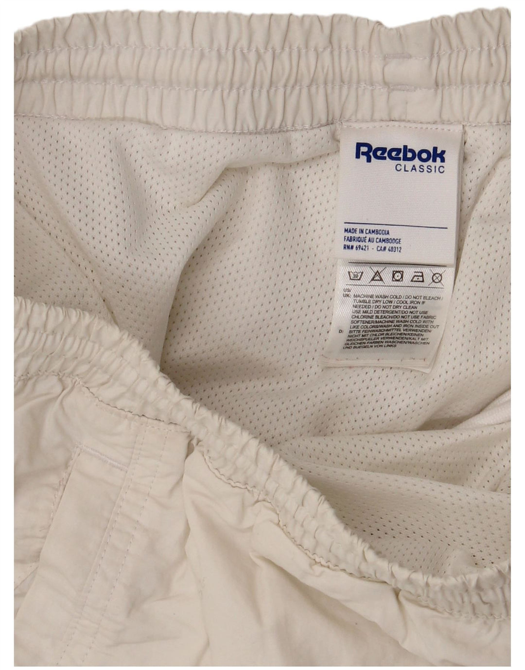Shorts de natação masculinos REEBOK Classic Graphic grande poliéster branco