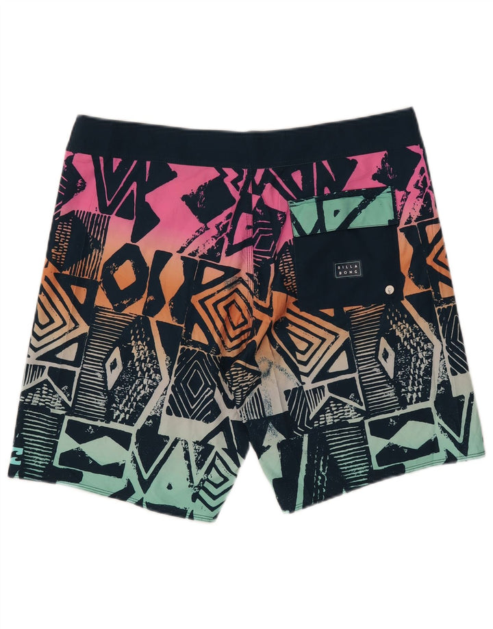 Shorts de natação masculinos Billabong grande poliéster geométrico multicolorido