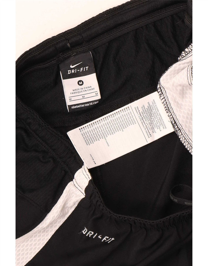 Shorts esportivos masculinos Nike Dri Fit médio preto colorblock poliéster