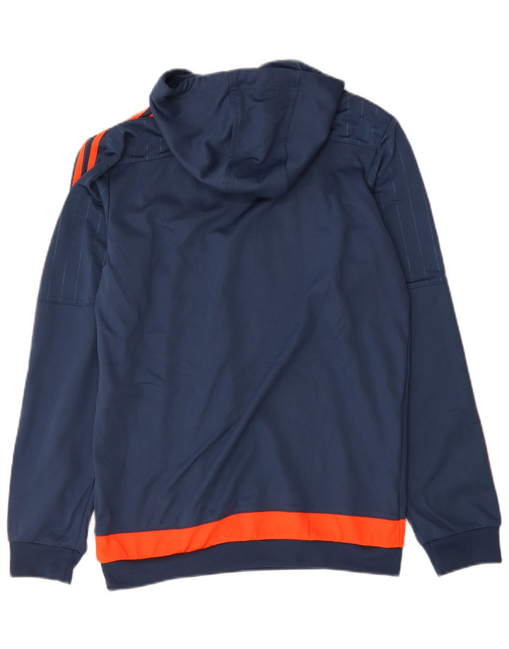 Adidas masculino moletom com capuz pequeno azul marinho colorblock poliéster