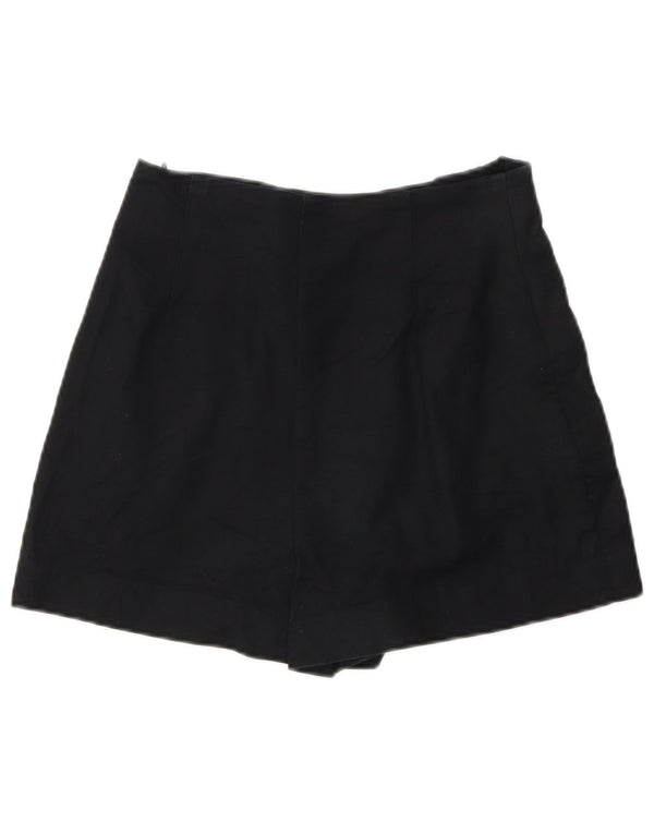 Zara Shorts feminino cintura alta casual XS W24 algodão preto
