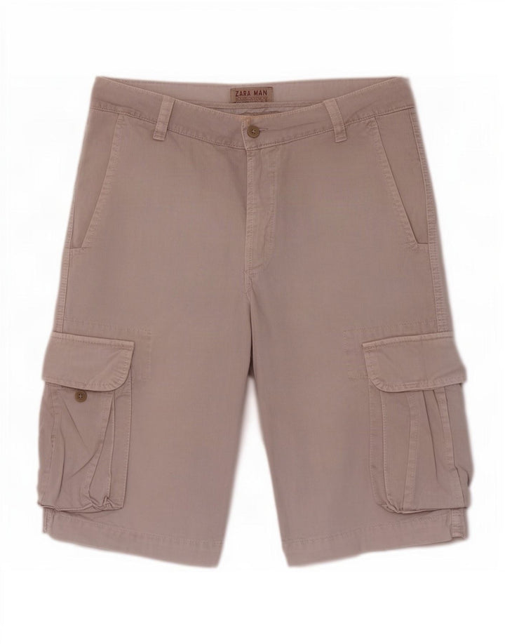 Zara Mens Cargo Shorts EU 40 Médio W31 Roxo