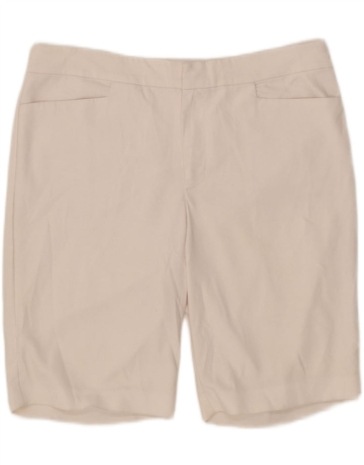 Shorts casual feminino Chaps UK 16 grande W36 algodão branco