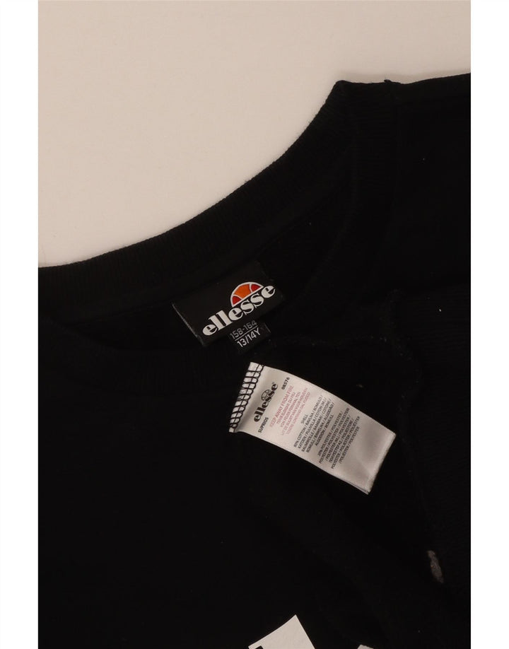 Suéter gráfico Ellesse Boys 13-14 anos algodão preto