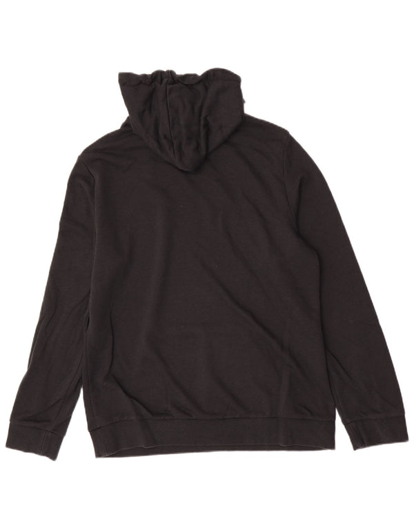 Jumper com capuz gráfico feminino Adidas UK 16/18 grande algodão preto