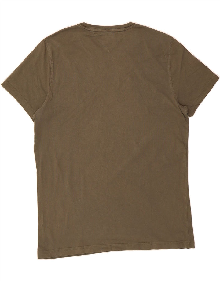 TOMMY HILFIGER Mens T-Shirt Top XL Khaki Vintage Tommy Hilfiger and Second-Hand Tommy Hilfiger from Messina Hembry 