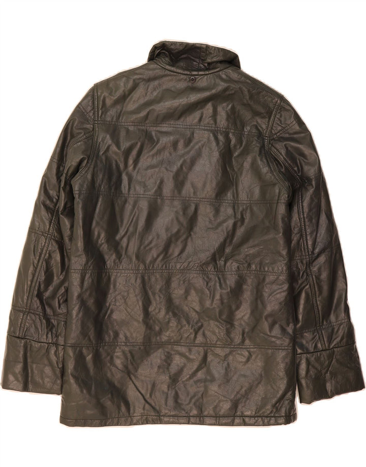 VINTAGE Womens Leather Jacket IT 42 Medium Green Leather Vintage Vintage and Second-Hand Vintage from Messina Hembry 