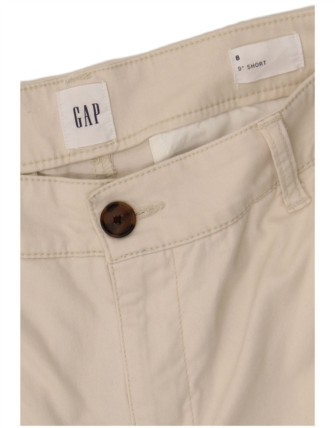 Shorts Chino feminino GAP US 8 médio W34 bege