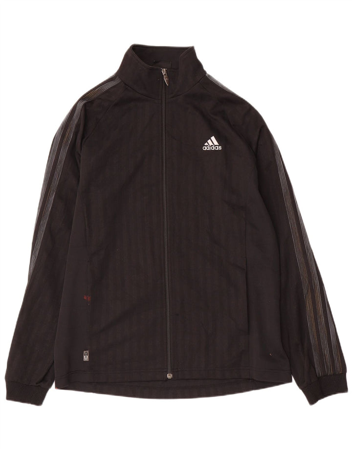 ADIDAS Mens Tracksuit Top Jacket UK 38/40 Médio Preto Listrado