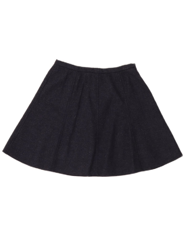 Mini saia feminina vintage W26 pequena azul marinho