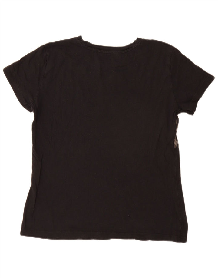 Camiseta feminina gráfica Armani Exchange Top UK 14 médio preto