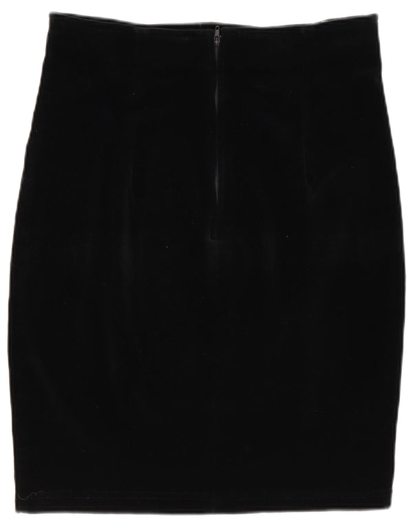 Saia lápis feminina vintage IT 44 médio W28 algodão preto