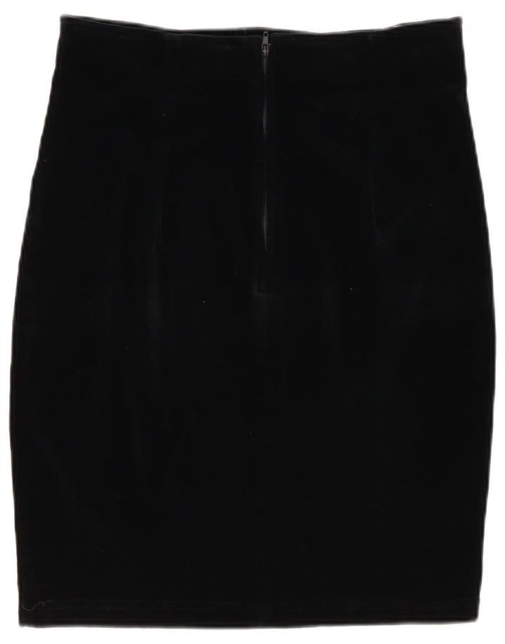 Saia lápis feminina vintage IT 44 médio W28 algodão preto