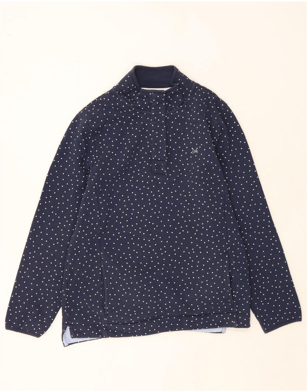 Crew Clothing moletom feminino jumper Reino Unido 14 grande azul marinho manchado