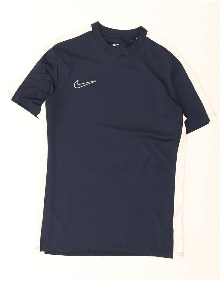 Camiseta masculina Nike Dri Fit Slim Top Médio Azul Marinho Colourblock Poliéster