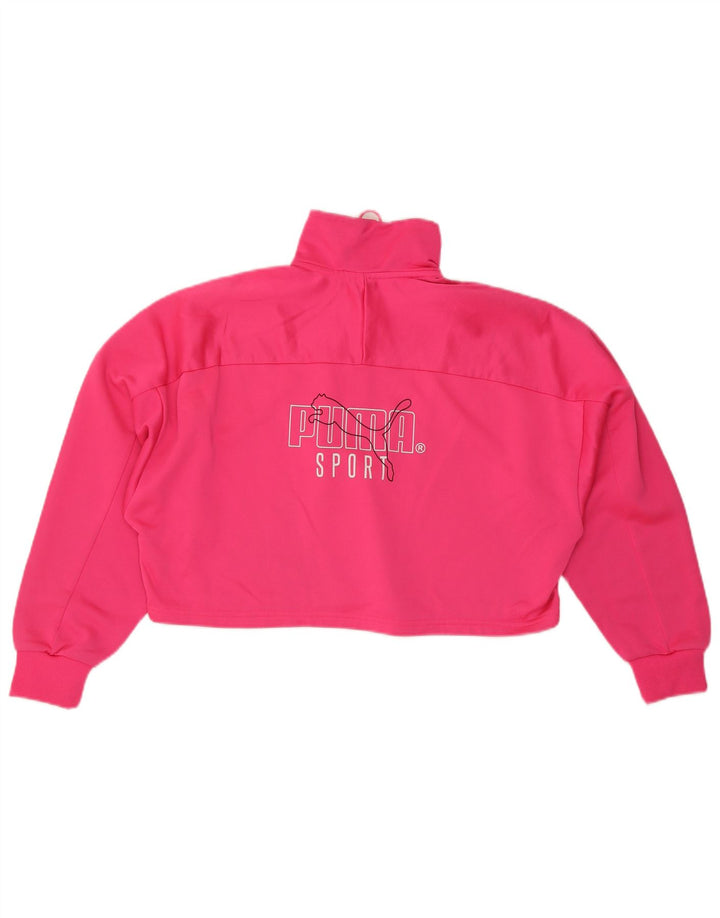Puma moletom feminino oversized gráfico com zíper e gola alta Reino Unido 14 médio rosa