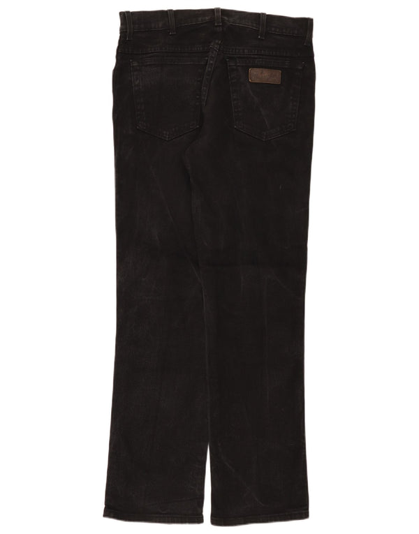 Wrangler Masculino Texas Stretch Straight Jeans W33 L32 Algodão Preto