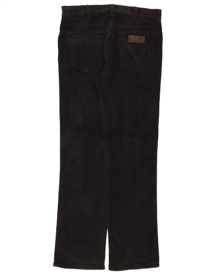 Wrangler Masculino Texas Stretch Straight Jeans W33 L32 Algodão Preto