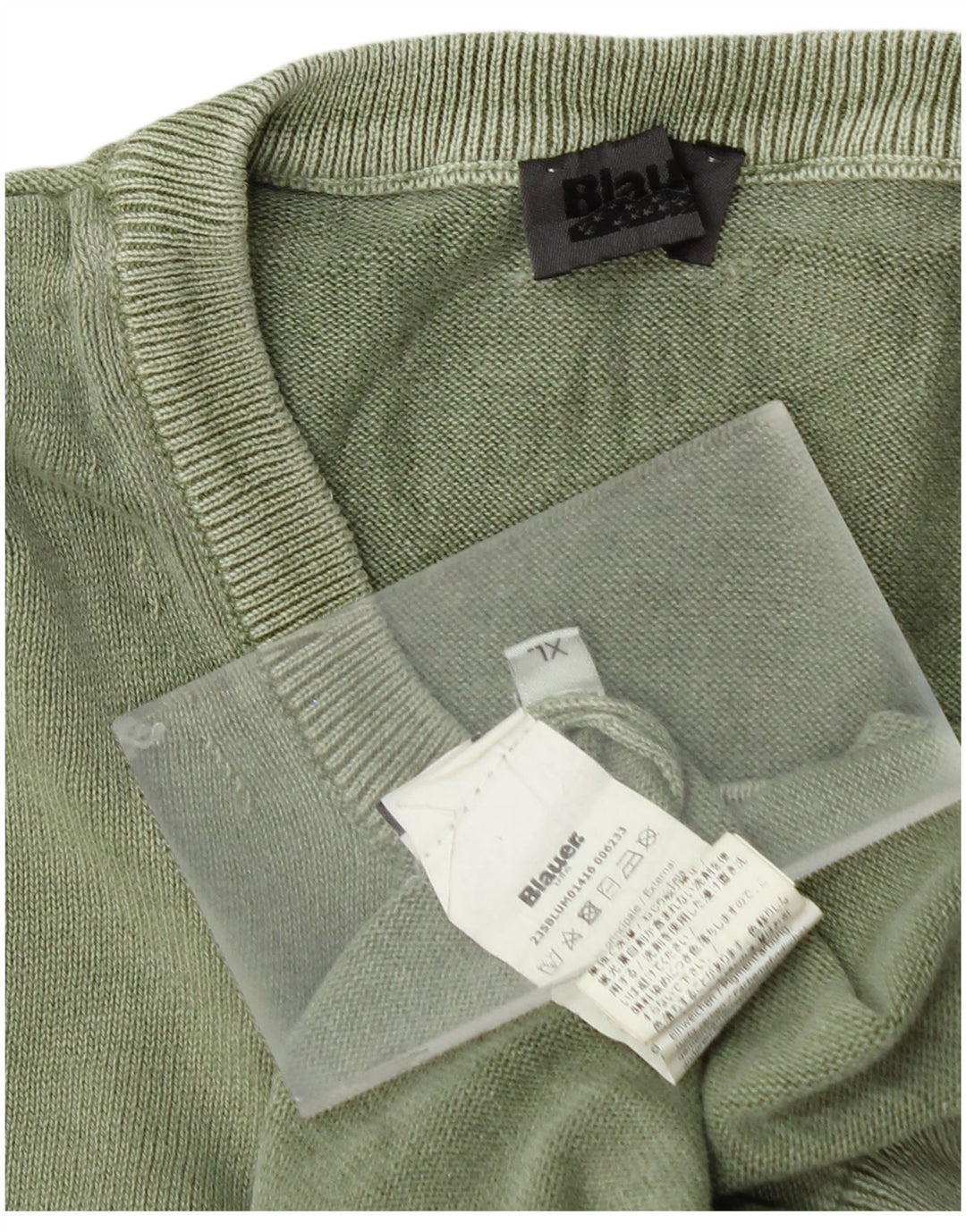 Blauer Suéter masculino com gola redonda XL algodão verde