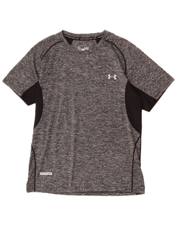Camiseta masculina Under Armour Heat Gear Graphic Top cinza médio Colourblock
