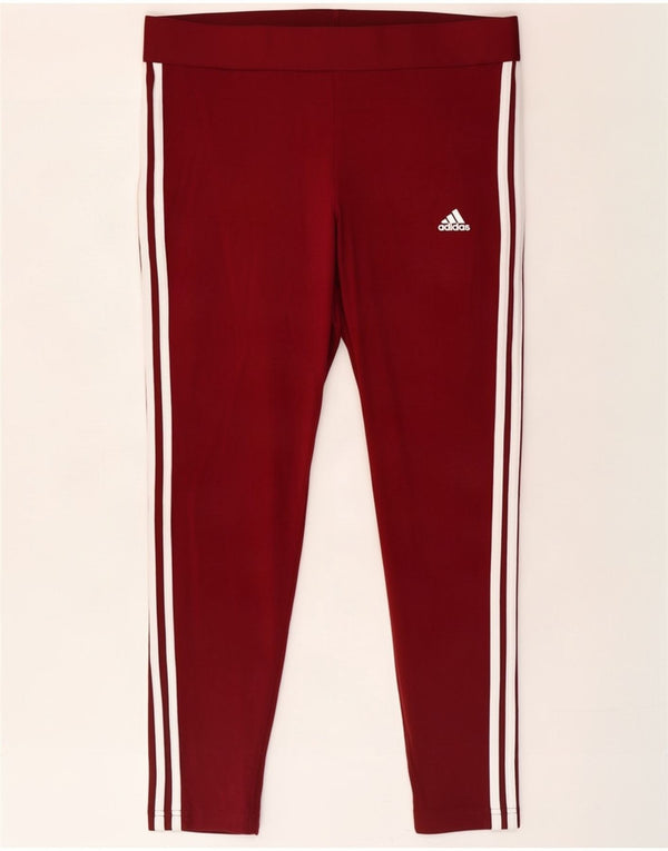 Leggings Adidas Mulher UK 20/22 XL Borgonha Algodão