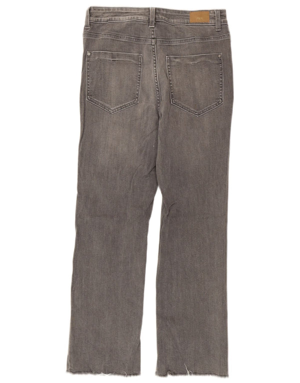 Calça jeans reta feminina Zara EU 38 pequena W28 L26 algodão cinza