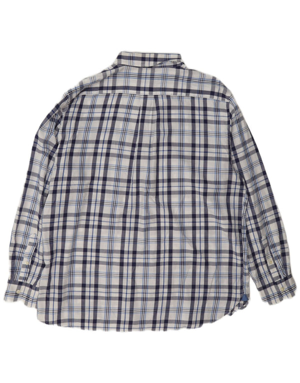 Camisa masculina de flanela Chaps XL azul marinho algodão xadrez