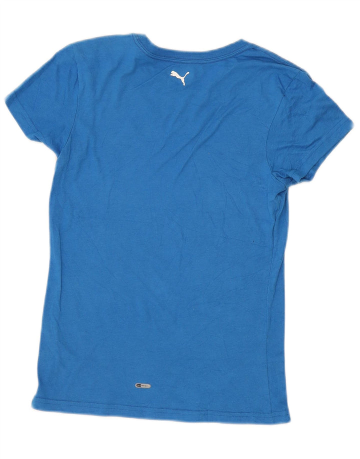 Camiseta feminina PUMA com estampa gráfica UK 10 pequena azul