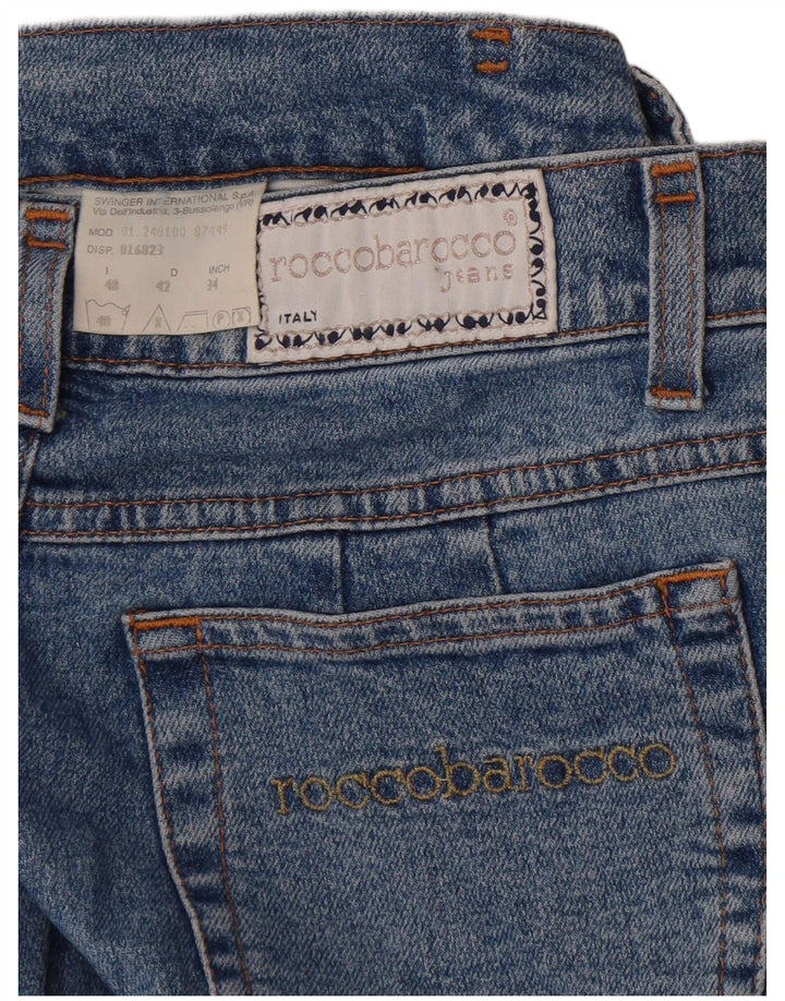 Calça jeans reta feminina Roccobarocco W34 L29 azul