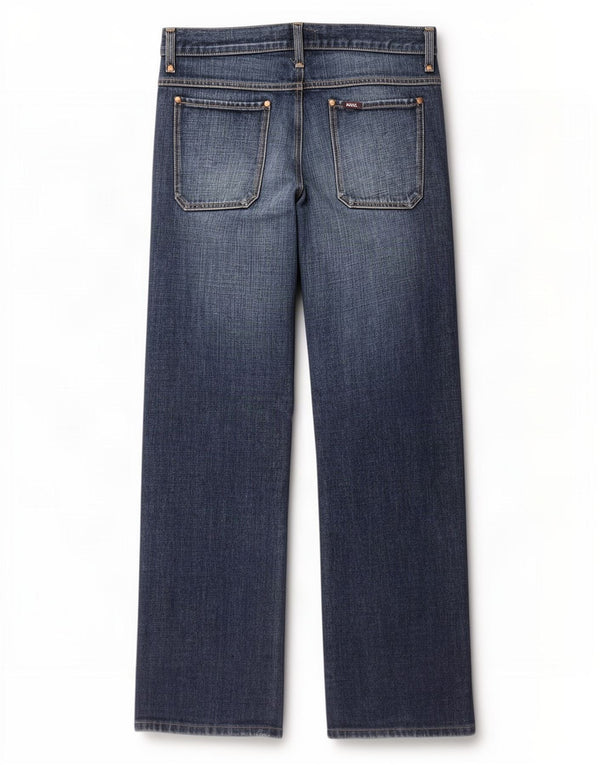 Rifle Mens Straight Jeans W34 L31 Azul Marinho Algodão