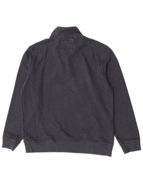 Crew Clothing Mens Zip Neck Moletom Jumper 2XL Azul Marinho Algodão