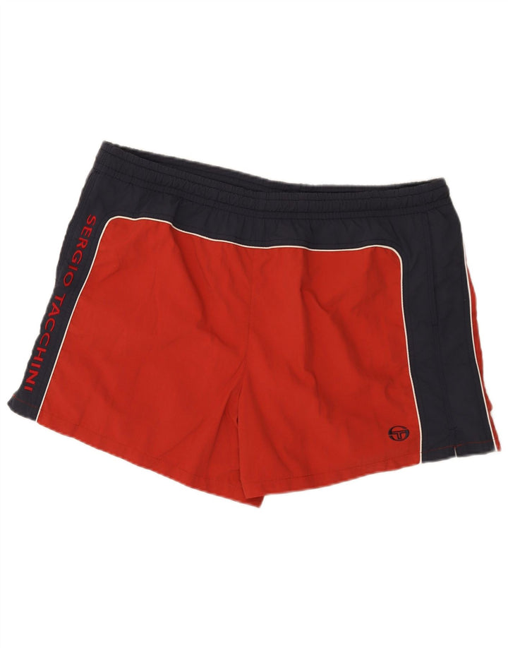 Shorts de natação masculino Sergio Tacchini gráfico 2XL vermelho colorblock poliamida