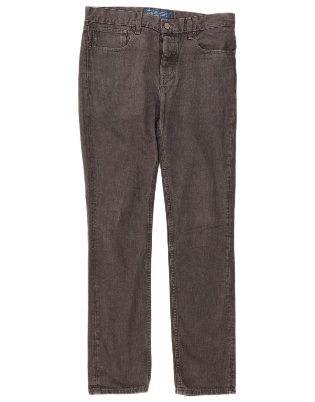 Adidas Mens Slim Jeans W34 L34 Cinza Algodão