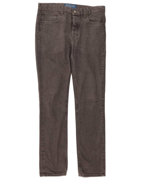 Adidas Mens Slim Jeans W34 L34 Cinza Algodão