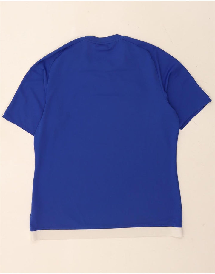 Adidas Mens Climalite Camiseta Top Grande Azul Colorblock Poliéster