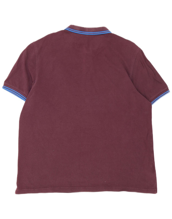 Camisa polo masculina Fred Perry 2XL algodão listrado cor de vinho