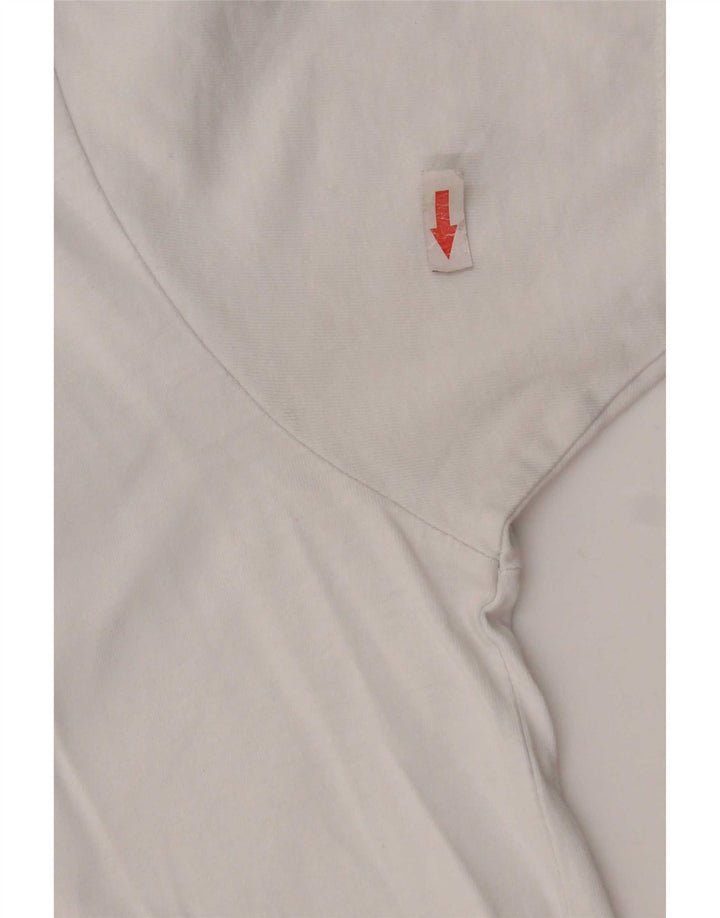 Ellesse Camiseta masculina gráfica Top pequeno bloco colorido branco
