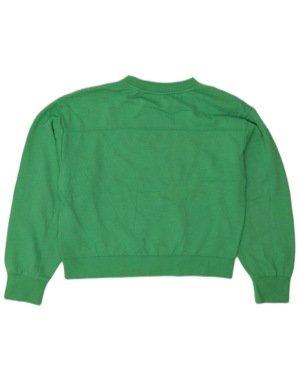 Moletom feminino Zara com ajuste relaxado Reino Unido 10 pequeno poliéster verde