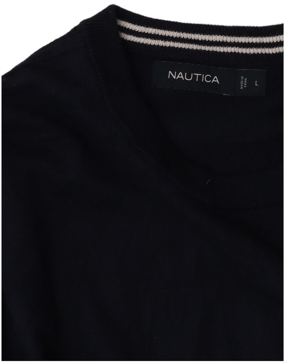 Suéter masculino Nautica com gola redonda grande azul marinho