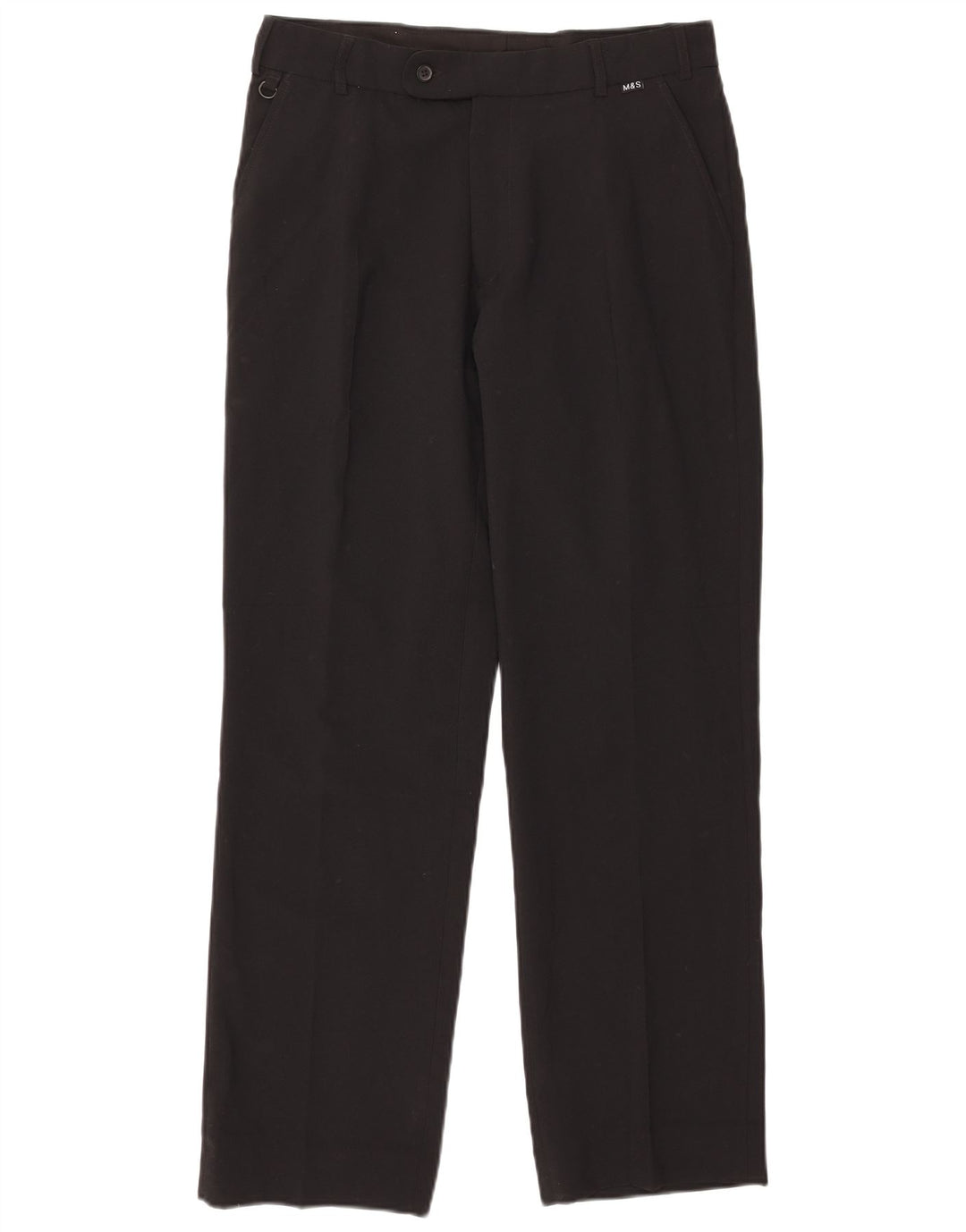 Calça feminina Marks & Spencer de terno reto W32 L31 poliéster preto