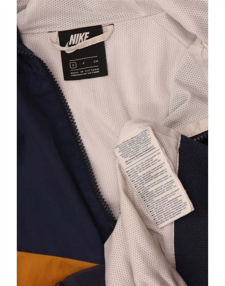 Jaqueta de chuva masculina Nike com capuz UK 36 pequena multicolorida Colourblock Nylon