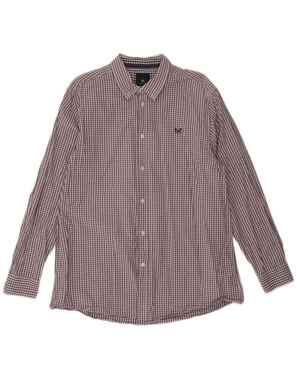 Crew Clothing Mens Classic Fit Camisa XL Roxo Algodão Gingham