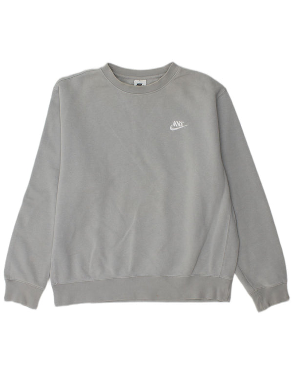 NIKE Masculino Loose Fit Moletom Jumper Médio Cinza Algodão