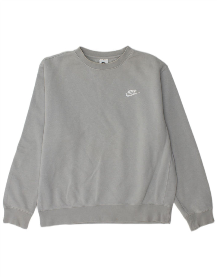 NIKE Masculino Loose Fit Moletom Jumper Médio Cinza Algodão