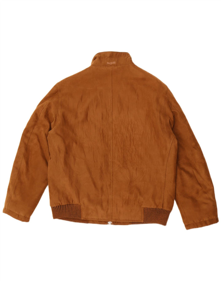 Jaqueta bomber masculina Bugatti IT 48 poliéster marrom médio